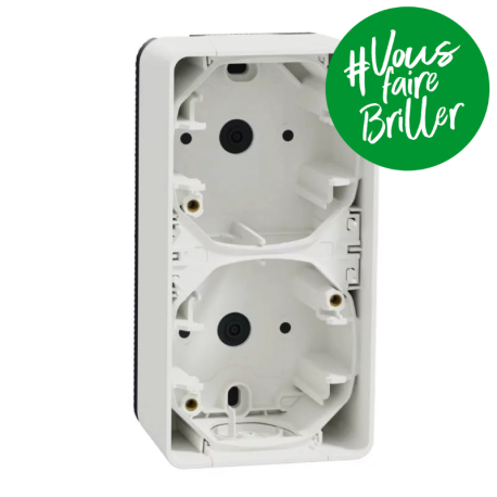 BOITIER - DOUBLE - VERTICAL - SAILLIE - BLANC - MUREVA