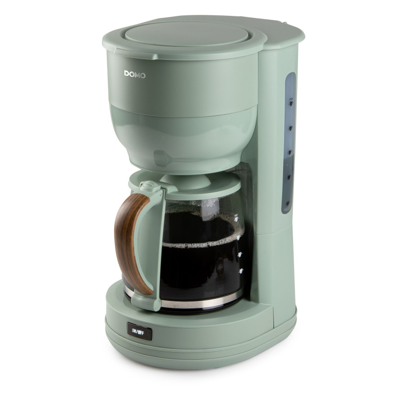                         CAFETIERE - WOOD YOU - 10 TASSES - VERT/BOIS - 1.25L