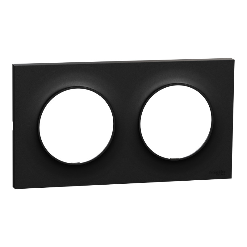                         S949704 - Plaque Odace Origine Schneider Electric - 2 postes - Noir mat