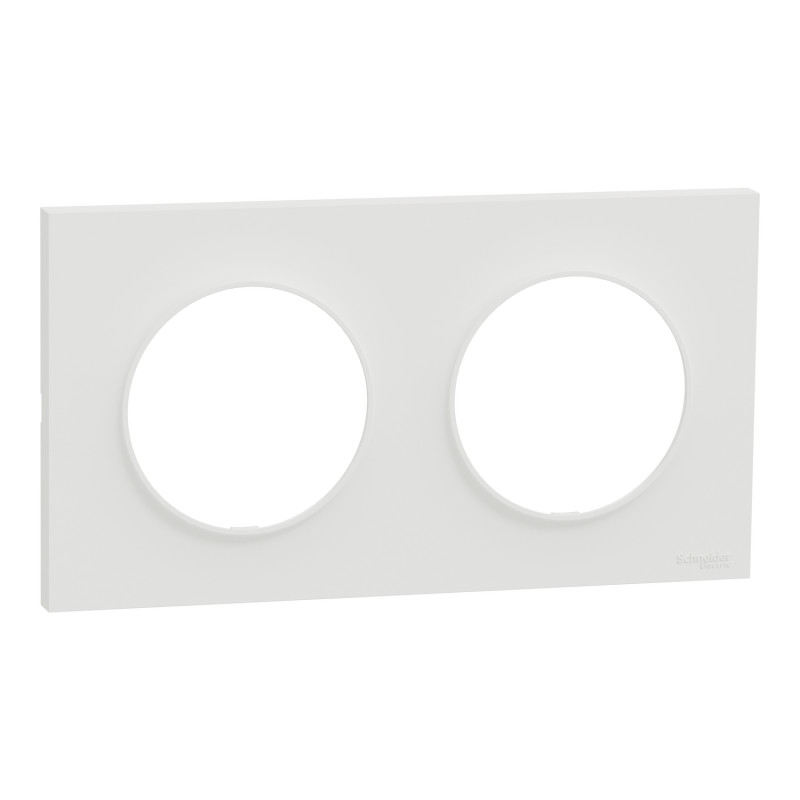                         S929704 - Plaque Odace Origine Schneider Electric - 2 postes - Blanc mat