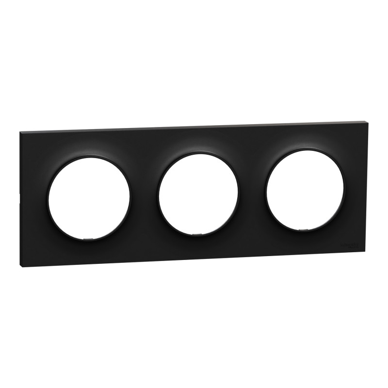                         S949706 - Plaque Odace Origine Schneider Electric - 3 postes - Noir mat