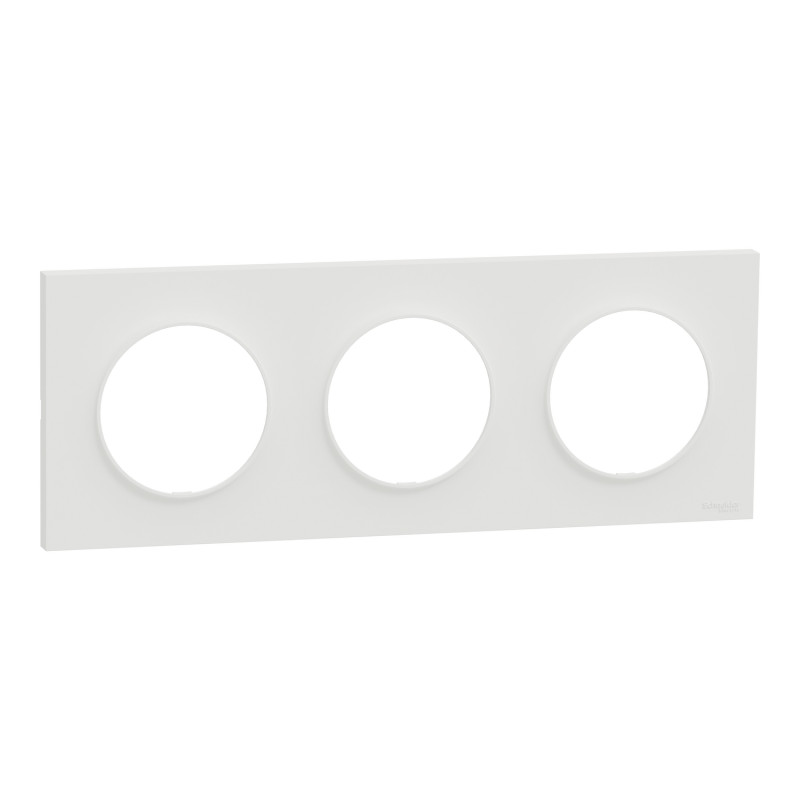                         S929706 - Plaque Odace Origine Schneider Electric - 3 postes - Blanc mat