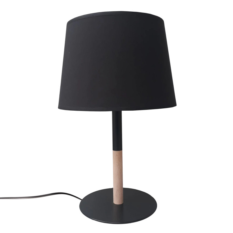                        CHEVET - MIKADO - E27 - NOIR/BOIS - ABJ NOIR - Ø270