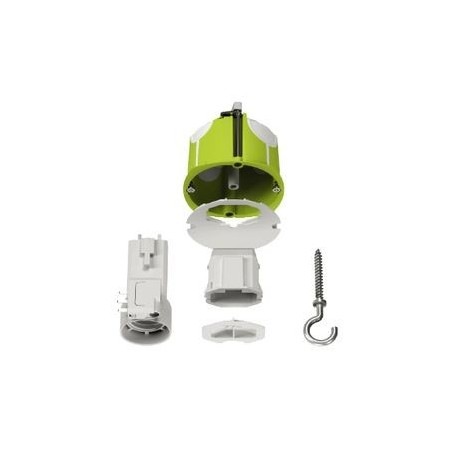 Boite de centre DCL Multifix Air - Avec couvercle affleurant + kit d'accrochage - Diam 67mm Prof 50mm