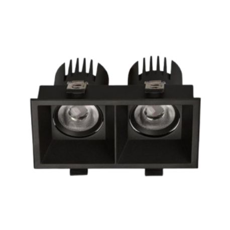 SPOT LED - MOVE - 2X12W - 827/830 - 2610LM - RECTANGLE - NOIR - IP44 - CLII - ⧄85x157