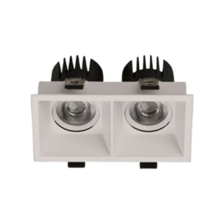 SPOT LED - MOVE - 2X12W - 827/830 - 2610LM - RECTANGLE - BLANC - IP44 - CLII - ⧄85x157