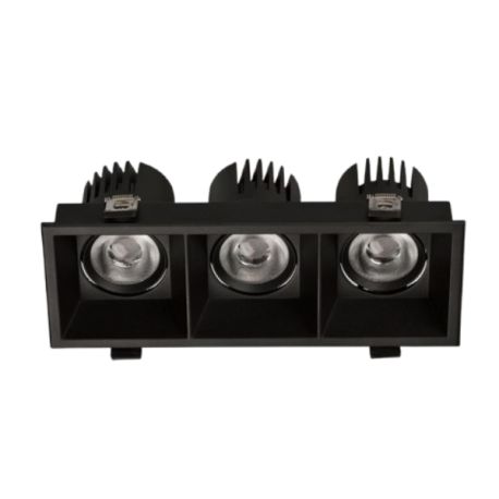 SPOT LED - MOVE - 3X12W - 827/830 - 3915LM - RECTANGLE - NOIR - IP44 - CLII - ⧄85x230