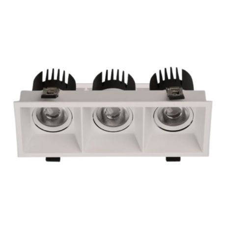 SPOT LED - MOVE - 3X12W - 827/830 - 3915LM - RECTANGLE - BLANC - IP44 - CLII - ⧄85x230