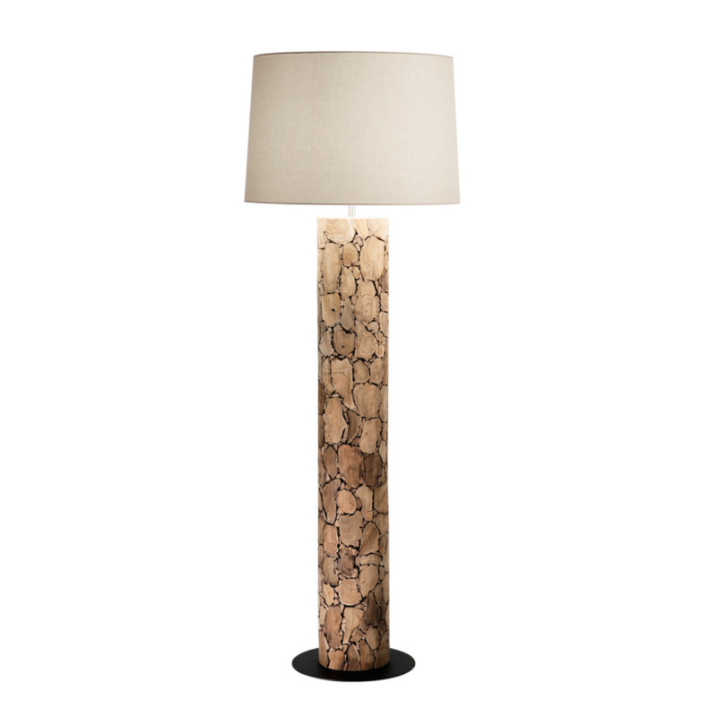                         LAMPADAIRE - XYLO PT - E27 - BOIS - ABJ BLANC - Ø600