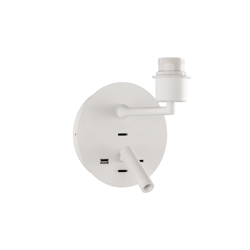                         APPLIQUE + LISEUSE - STILO - E27/3W - 830 - USB/A/C - BLANC - SS ABJ