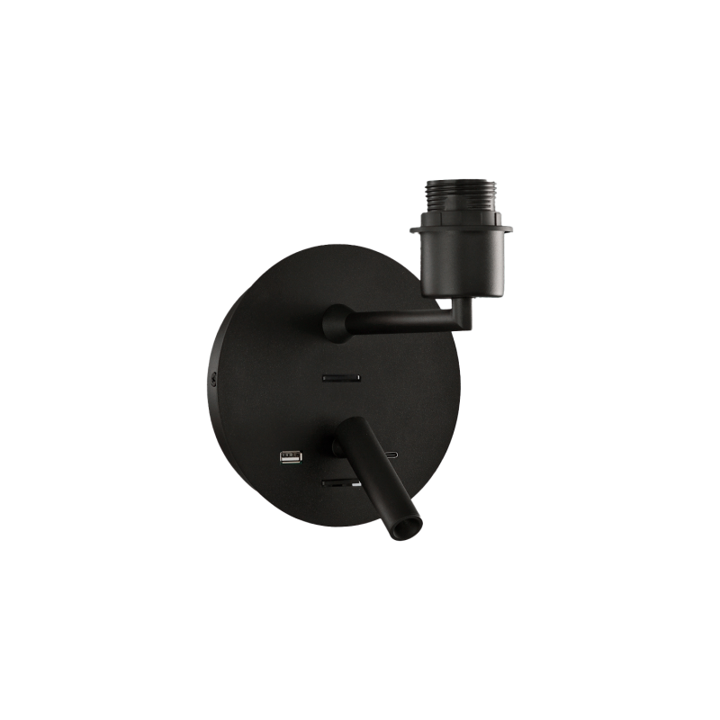                         APPLIQUE + LISEUSE - STILO - E27/3W - 830 - USB/A/C - NOIR - SS ABJ