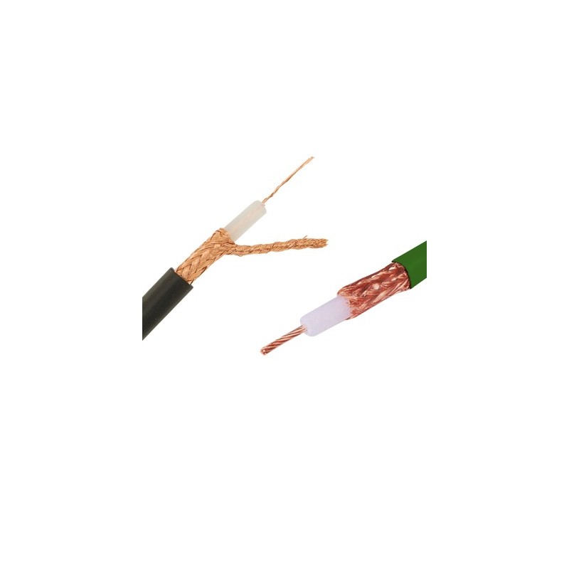                         Câble coaxial vidéo KX6 75 OHMS  video vert - vendu au mètre