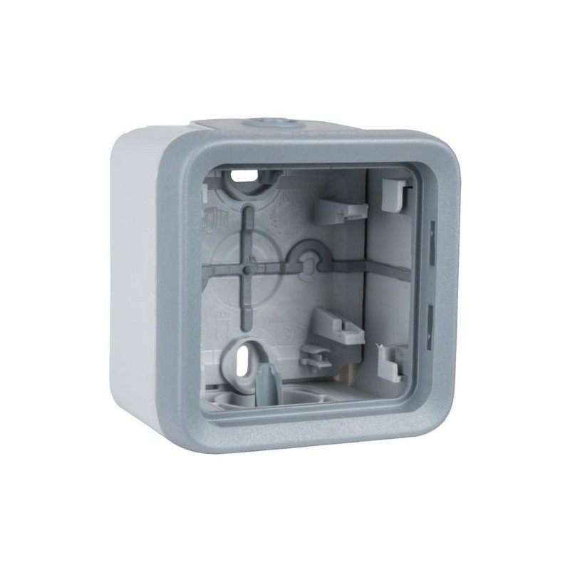                         Boîtier à embouts Plexo IP55 - 1 poste - Gris