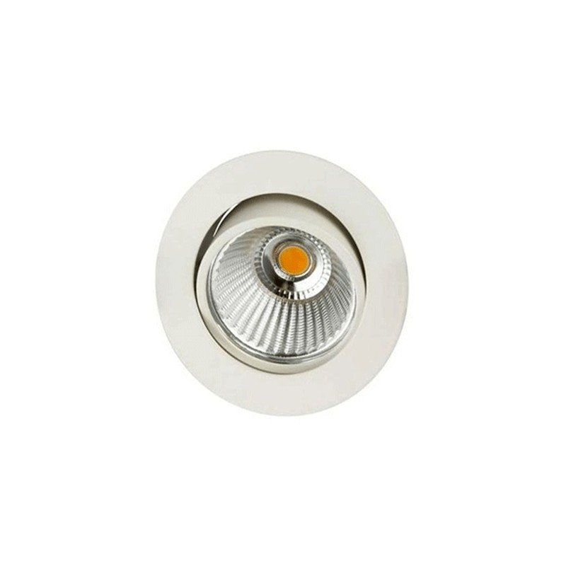                         Spot encastré rond orientable fonte d'aluminium blanc mat