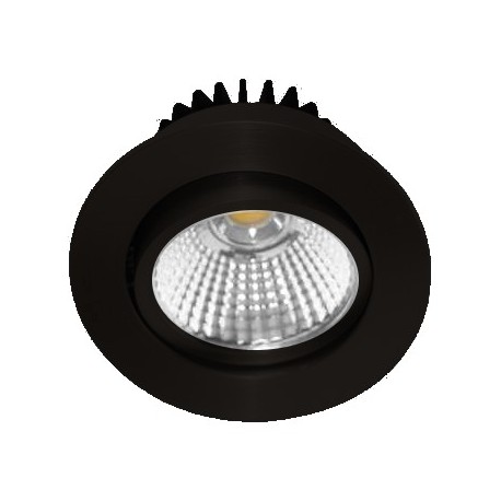 SPOT LED - 3W - 830 - 300LM - ROND ORIENTABLE - NOIR- IP44 - CLII - DIMMABLE