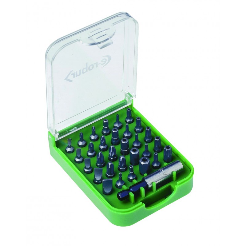                         Boîtier de vissage avec 30 embouts 25 mm et porte-embout