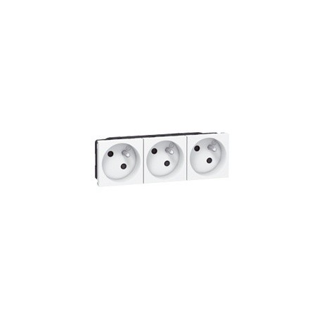 Prise 2P+T Mosaic - Blanc - Bloc de 3 prises