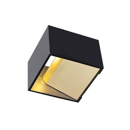 Applique LOGS IN carrée noir / laiton - 5W LED - 3000K