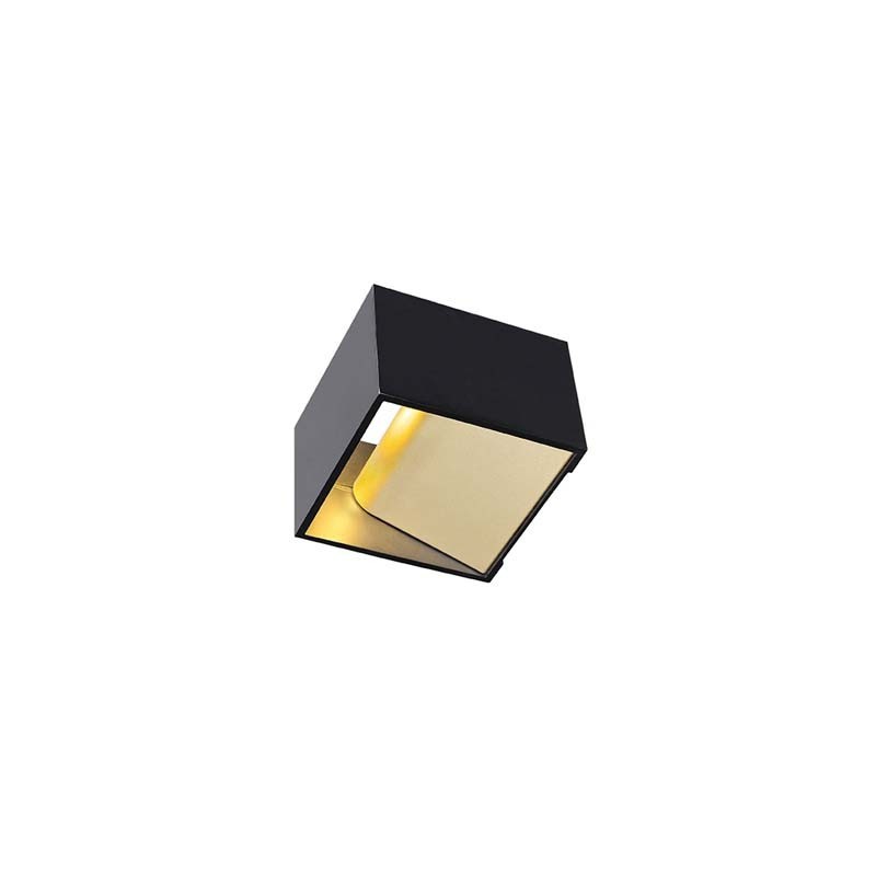                         Applique LOGS IN carrée noir / laiton - 5W LED - 3000K