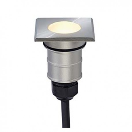 Projecteur encastré de sol Power Trail-Lite LED - Carré - Inox - 3000 K - 1W