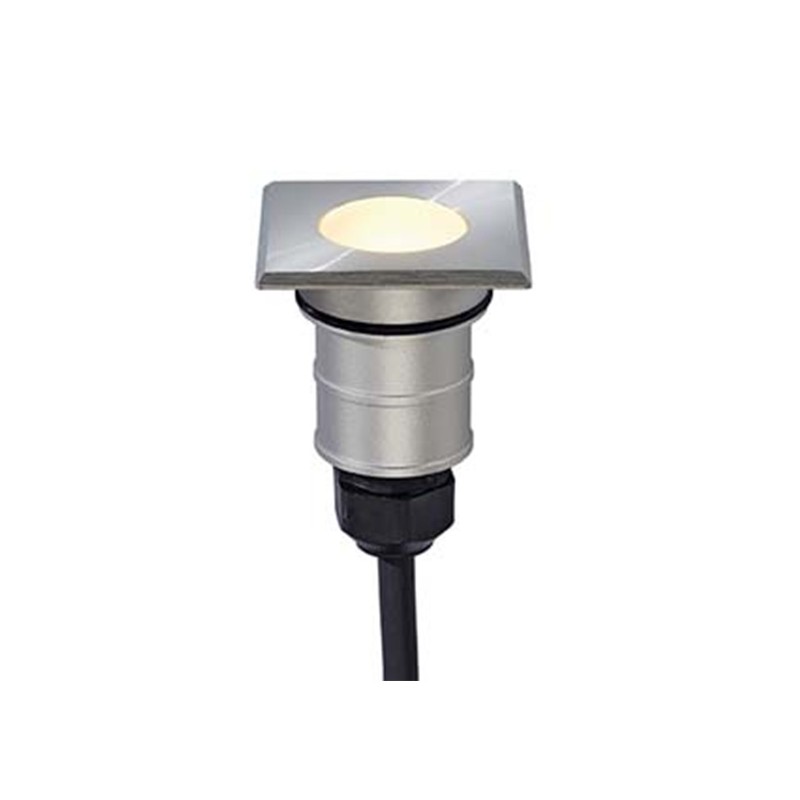                         Projecteur encastré de sol Power Trail-Lite LED - Carré - Inox - 3000 K - 1W