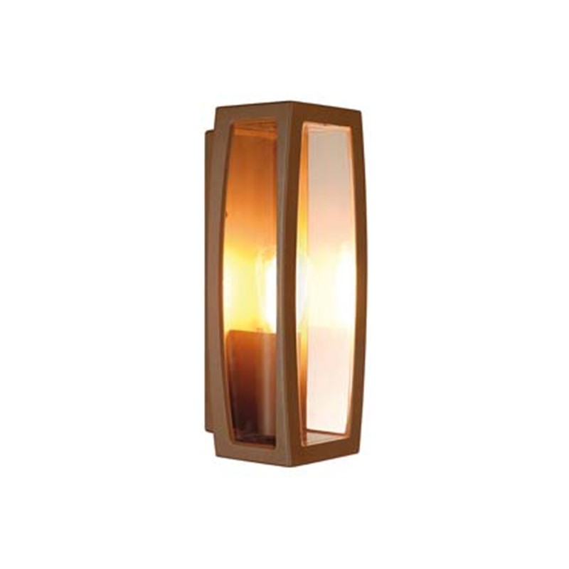                         Applique Meridian Box 2 - Fonte rouillée - 25W - Sans ampoule - Paroi transparente