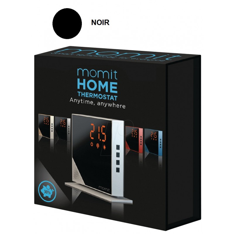                         Thermostat additionel noir Momit Home - Programmation intelligente - Connecté - Ecran tactile - WiFi 