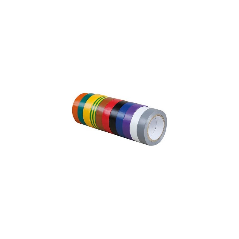                         Lot de 10 rubans isolants - Couleurs panachées- 10 Mètres x 15 mm