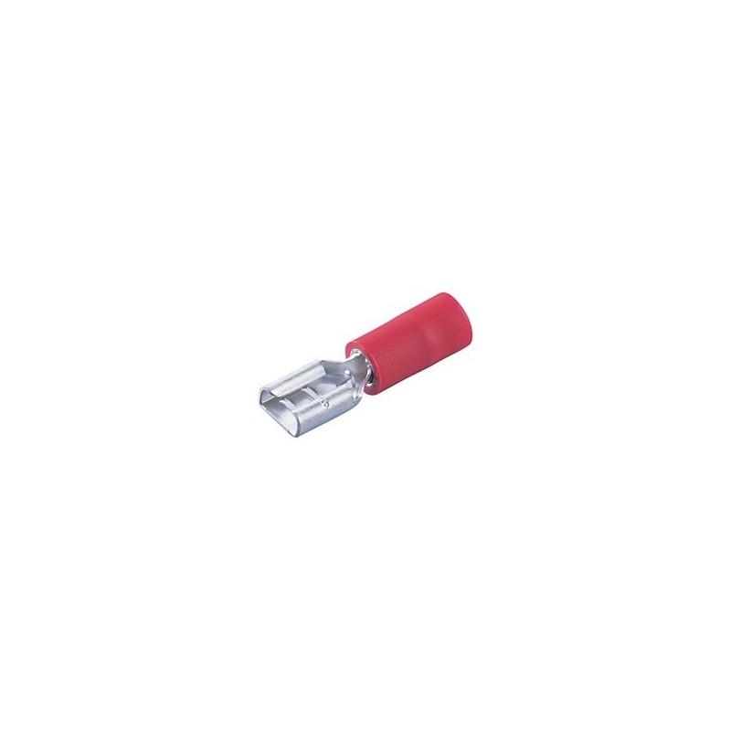                         Cosse femelle partiellement isolée - Section du câbe de 0.5 à 1.5 mm - Rouge