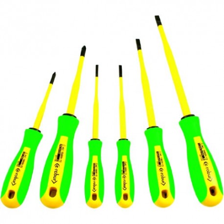 TOURNEVIS ISOLES - 1000V - (lot de 6 pcs)