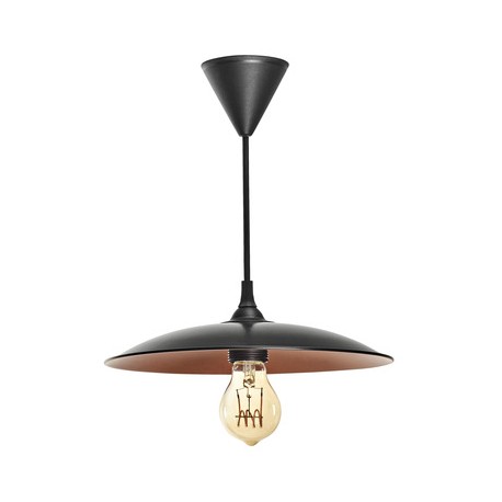 Suspension Roma - 60W - E27 - Sans ampoule - Noir / Cuivré