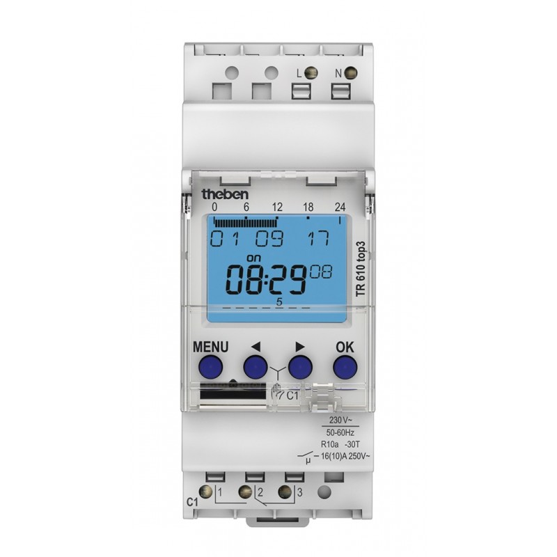                         Horloge programmable digitale TR 610 top3 - 1 canal - Blanc