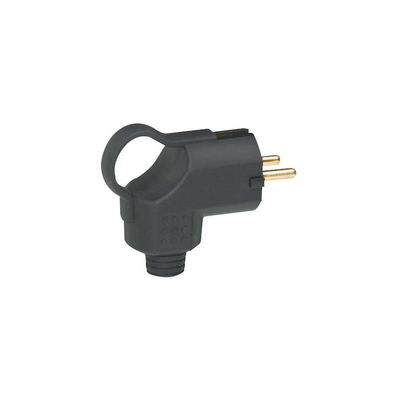                         Fiche borne à vis à sortie latérale - 2P+T - 16A - IP55 - Noir