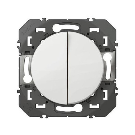 Double va-et-vient Dooxie 1 poste - 10AX - 250V - Blanc