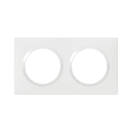 Plaque carrée Dooxie - 2 postes - Entraxe 71mm - Blanc