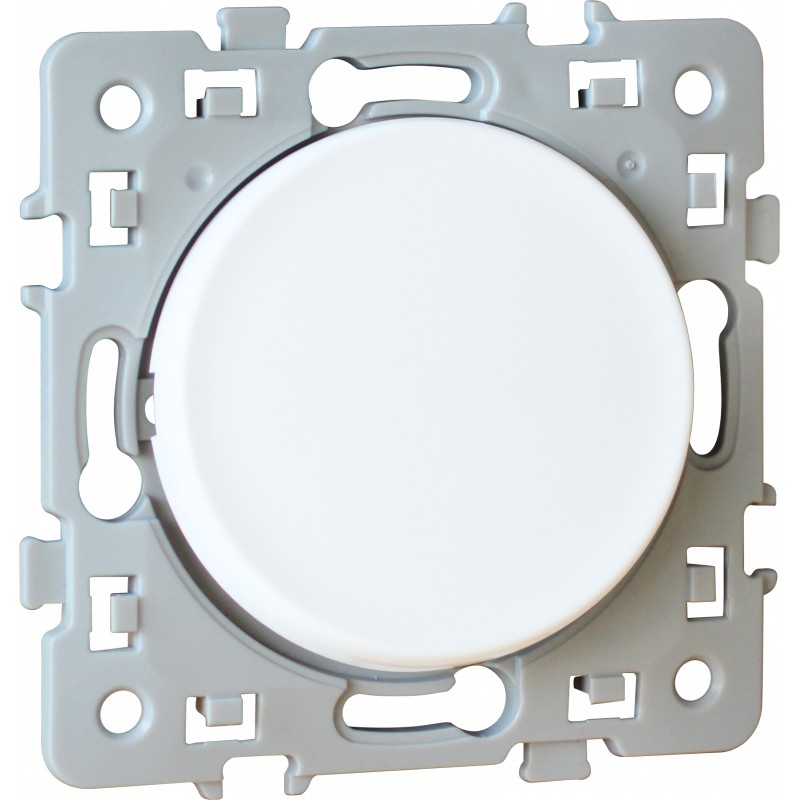                         Bouton poussoir lumineux Square 1 poste - 10AX - 250V - Blanc