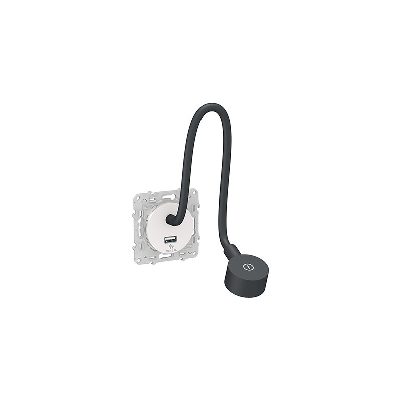                         Liseuse Odace - LED - 2W - Prise USB - Blanc