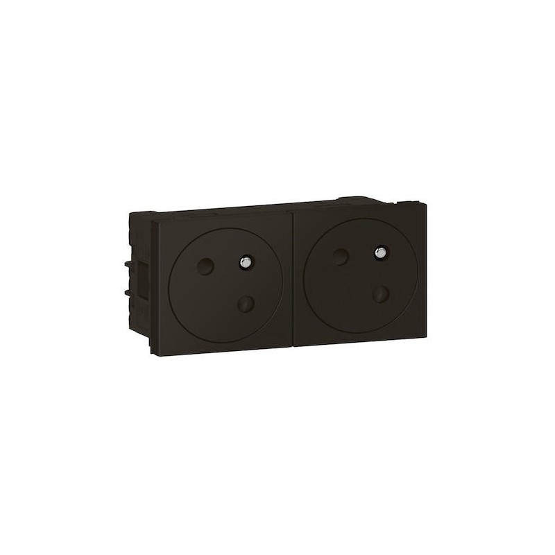                         Double prise 2P+T Surface Mosaic Link - 45° - 16A - Noir mat