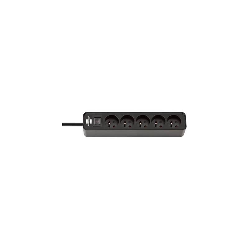                         Multiprise Ecolor - 3 prises - Câble 1,5m H05VV-F 3G1,0 - Noir/Rouge