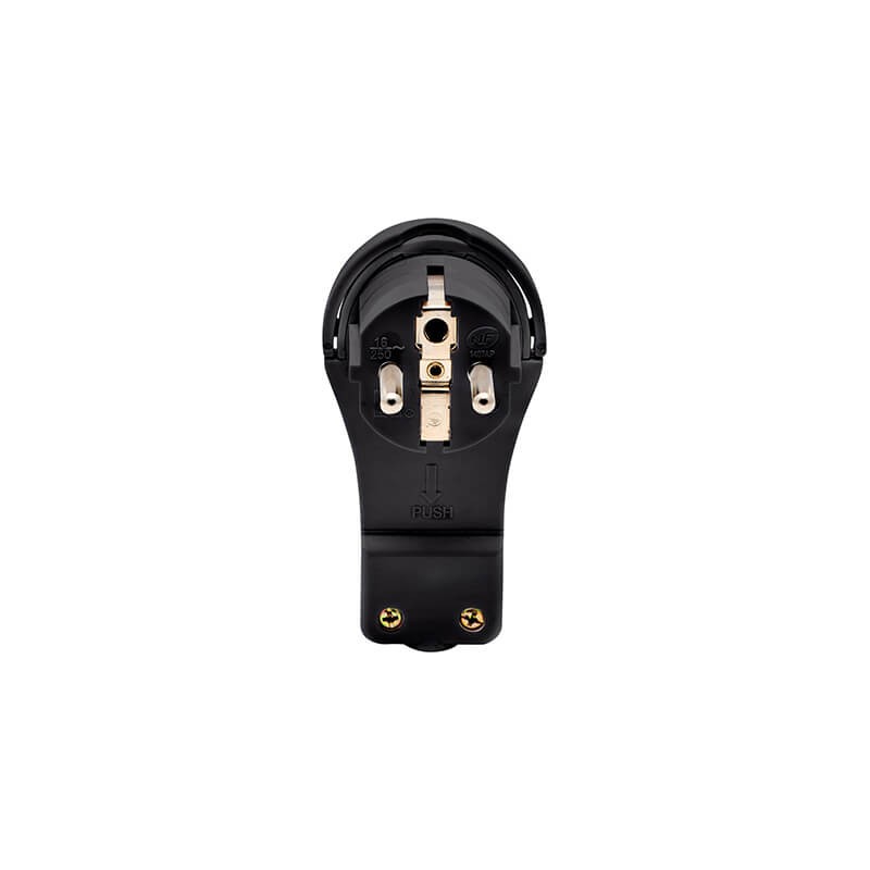                         Fiche plate - 16A - 250V - Noir