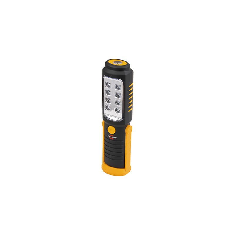                         Lampe portable 8+1 LED - A piles - 250+100lm - Noir/jaune