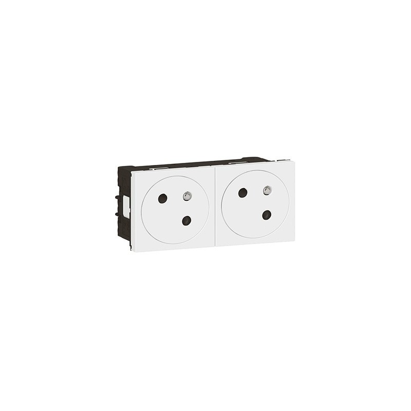                         2x Prise 2P+T Mosaic Link surface - 45° - Blanc