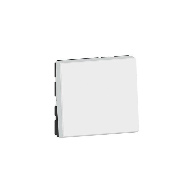                         Poussoir Mosaic Easy-LED - 6 AX - 250 V - 2 modules - Blanc