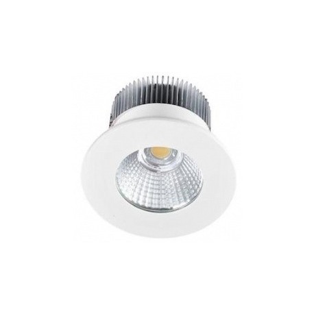 Spot LED encastré 6W 230V rond fixe aluminium blanc mat