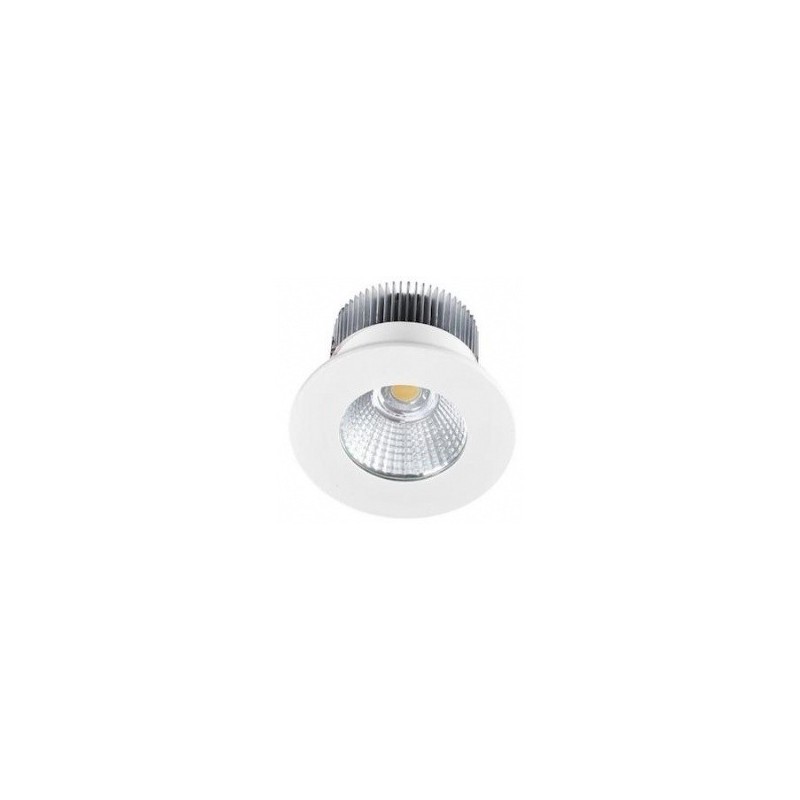                         Spot LED encastré 6W 230V rond fixe aluminium blanc mat
